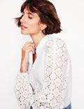 Eden Bluse mit Lochstickerei-Weiß