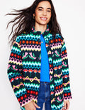 Veste matelassée oversize-Bleu marine foncé, motif Decorative Garden