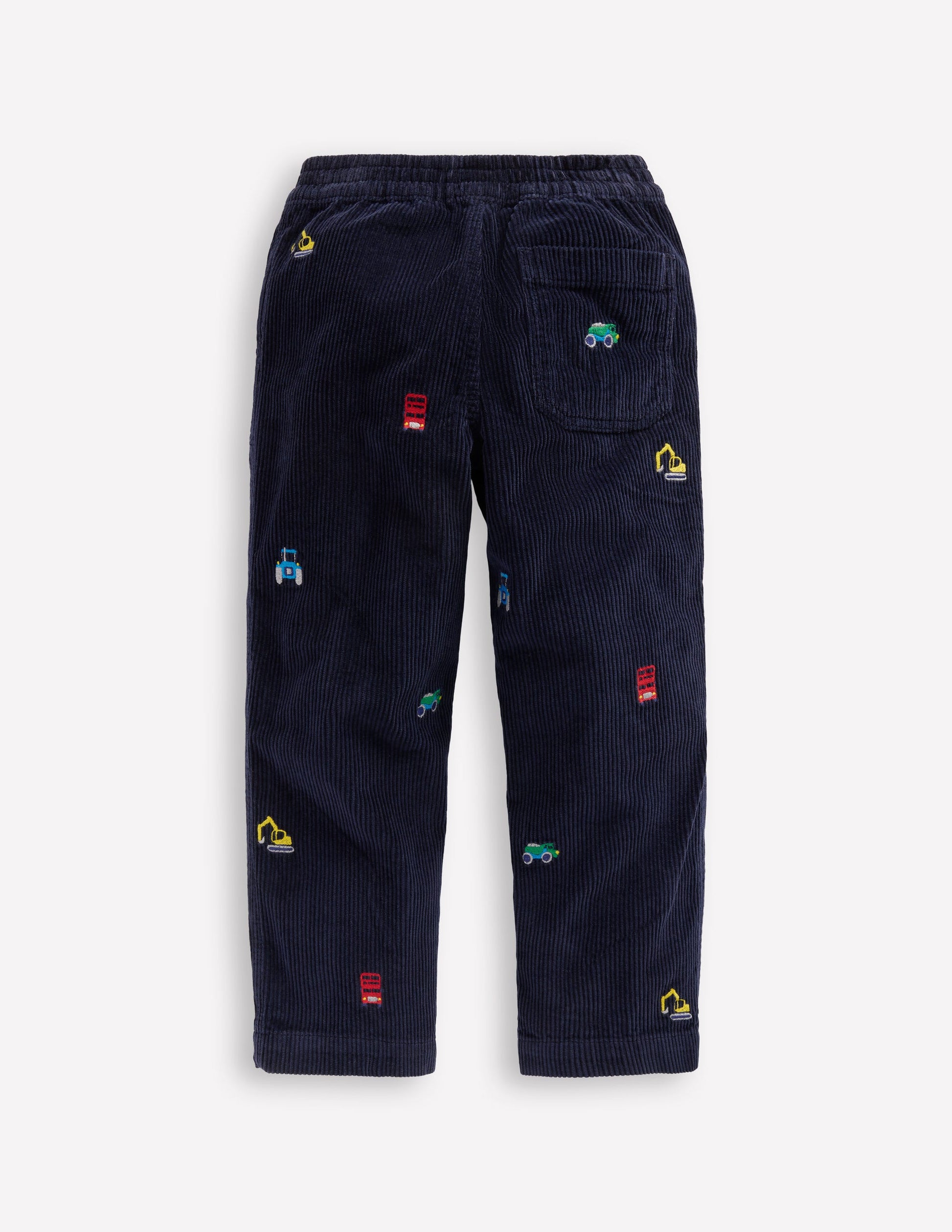 Pantalon à enfiler en velours côtelé-Broderies construction-2