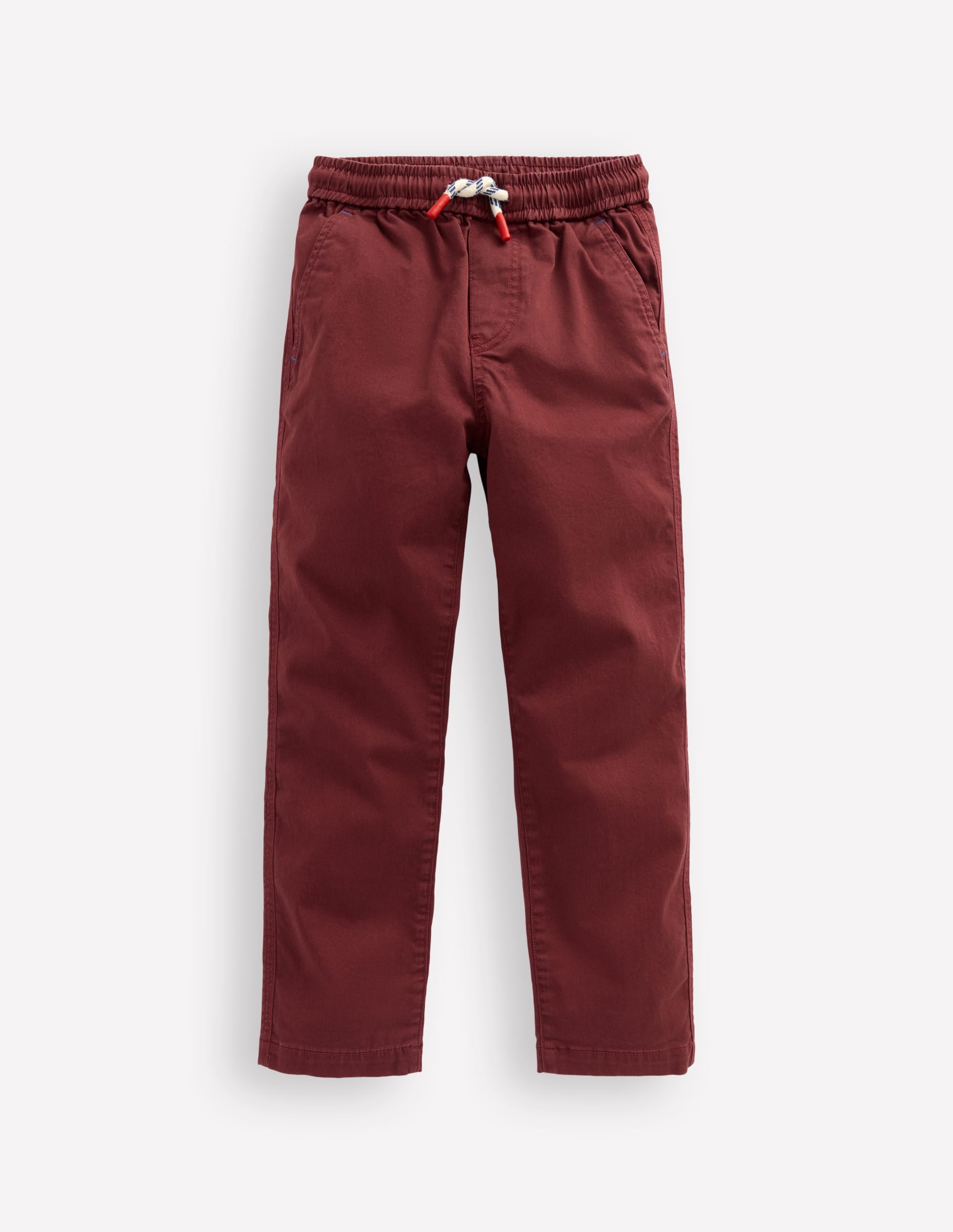 Slim Pull-On Trousers-Chestnut - Image 1