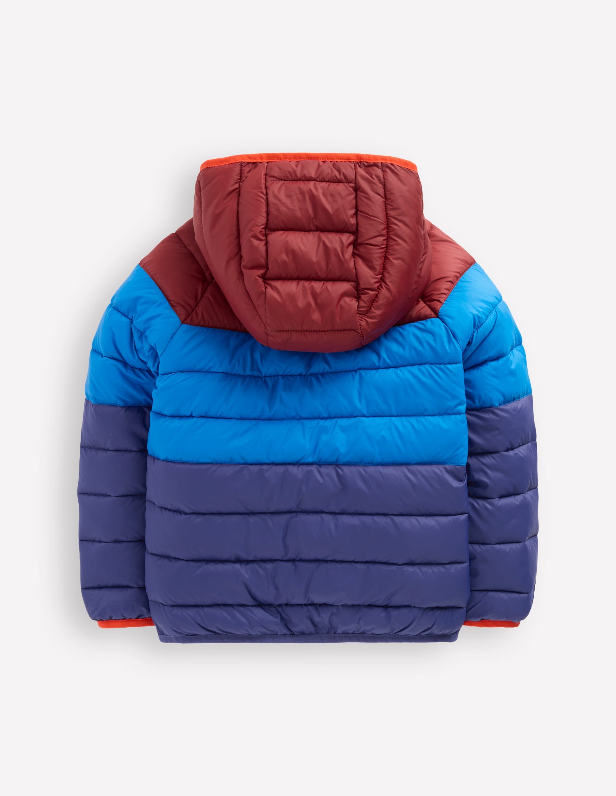 Pack-away Padded Jacket-Blue Colour Block - Image 2