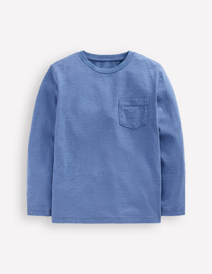 Langärmliges T-Shirt für den Alltag-Flussblau-3