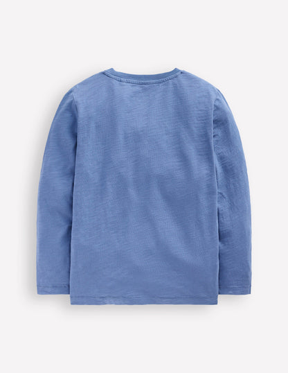 Langärmliges T-Shirt für den Alltag-Flussblau-4
