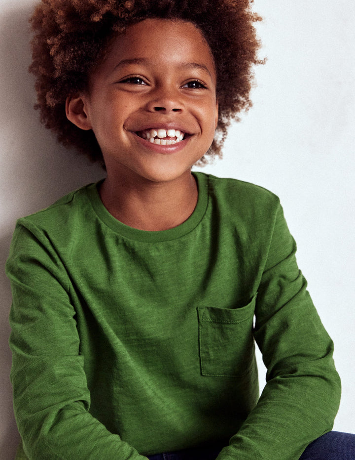 Langärmliges T-Shirt für den Alltag-Brokkoligrün