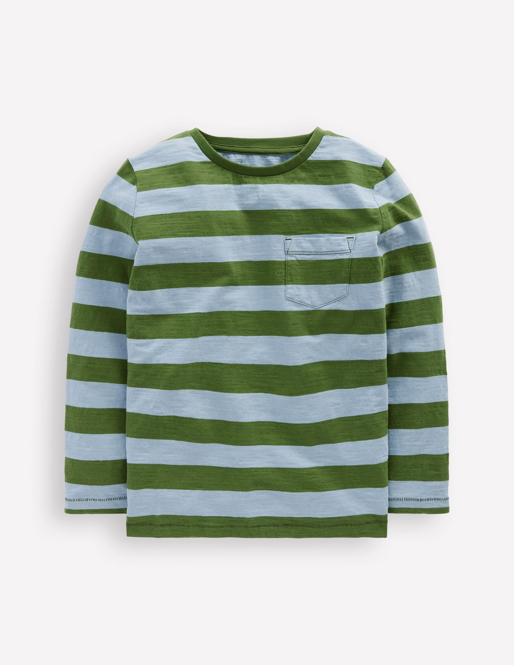 Langärmliges T-Shirt für den Alltag-Gletscherblau/Brokkoligrün-1