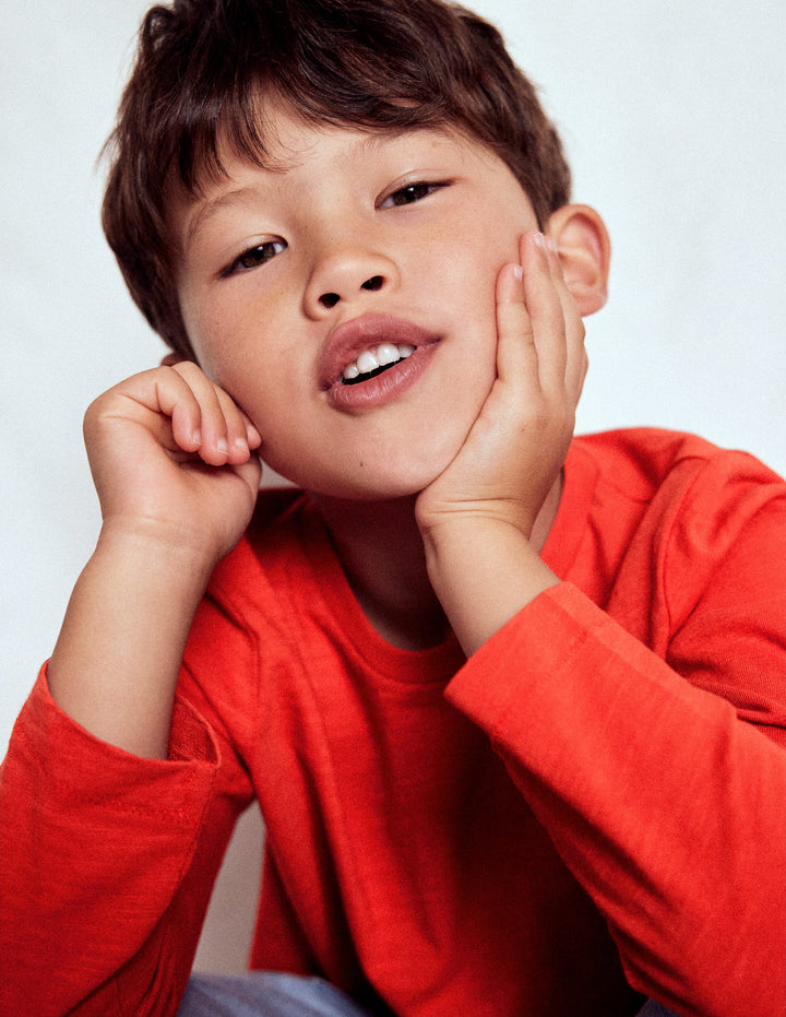 Langärmliges T-Shirt für den Alltag-Zimtrot