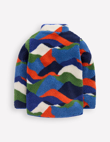 Kuschelige Teddyfell-Jacke-Bunte Landschaft