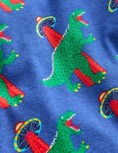 Eng anliegender, im Dunkeln leuchtender Schlafanzug-Dino Weltall-3