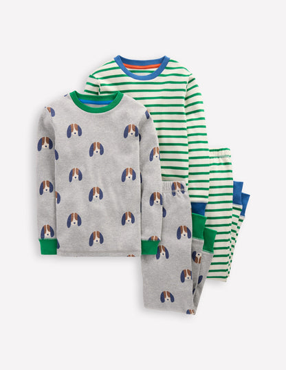 2 pyjamas douillets-Chiots et rayures-1