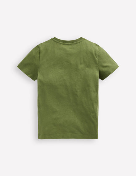 T-Shirt mit Superstitch-Design-Safarigrün Müllabfuhr