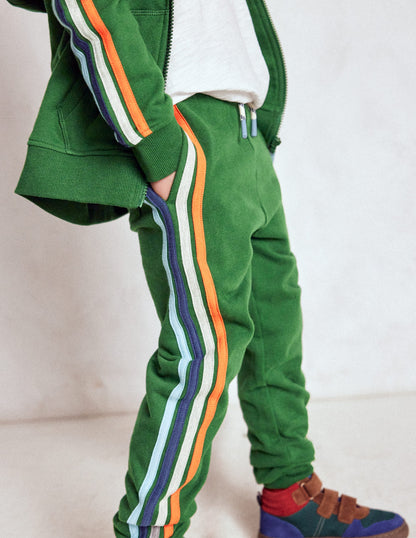 Jogginghose mit Streifen in Regenbogenfarben-Kieferngrün-3