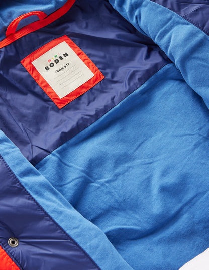 Steppjacke mit Teddyfell-Dunkle Blockfarben-6