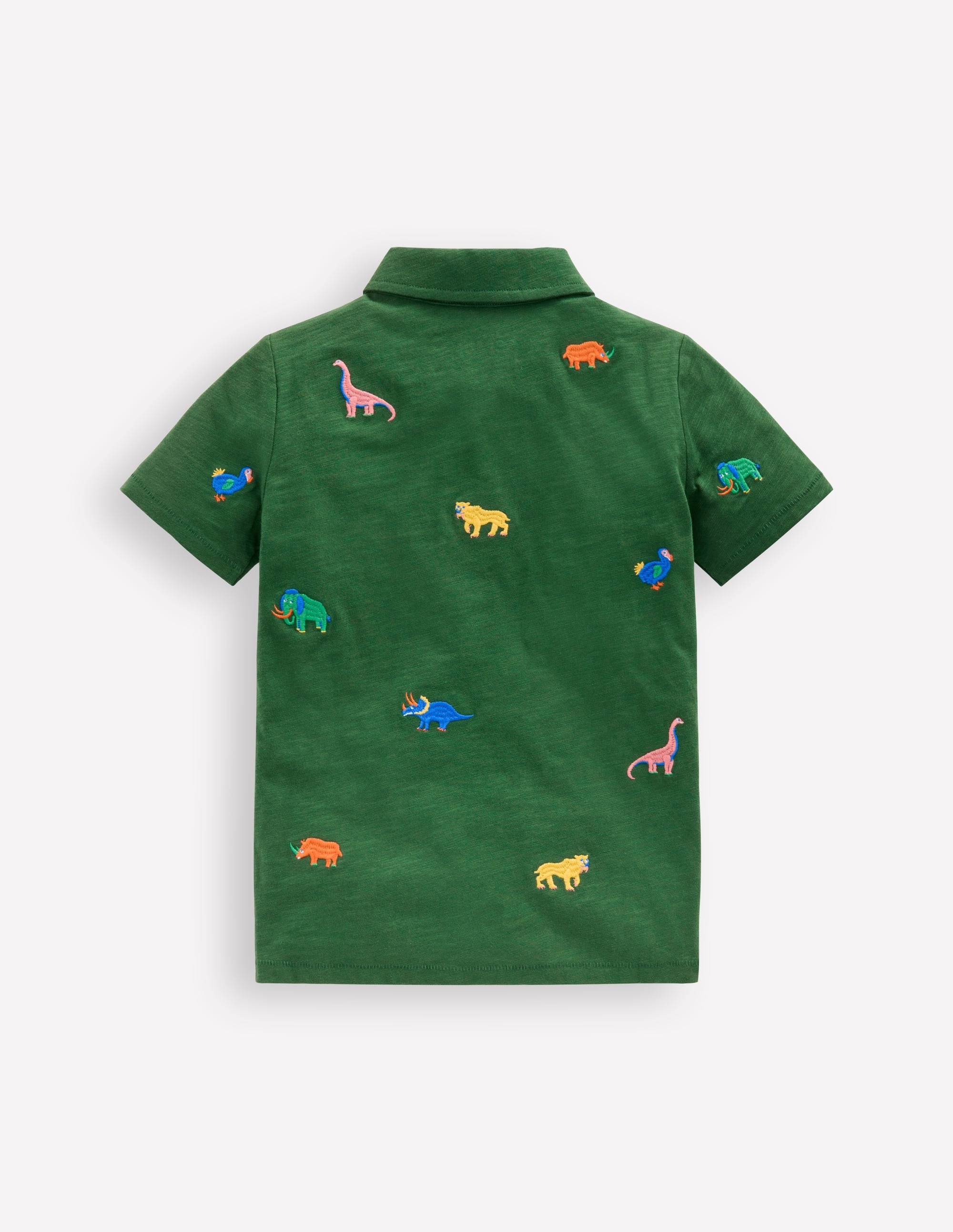 Polo flammé et brodé-Broderie animaux préhistoriques - Image 2