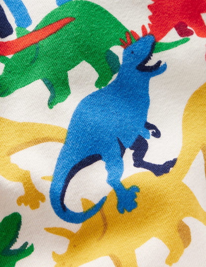 Kuscheliger, kurzer Schlafanzug-Bunt Dinos-3