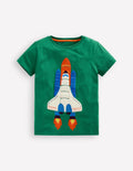 T-shirt manches courtes en bouclé-Fusée vert ombragé
