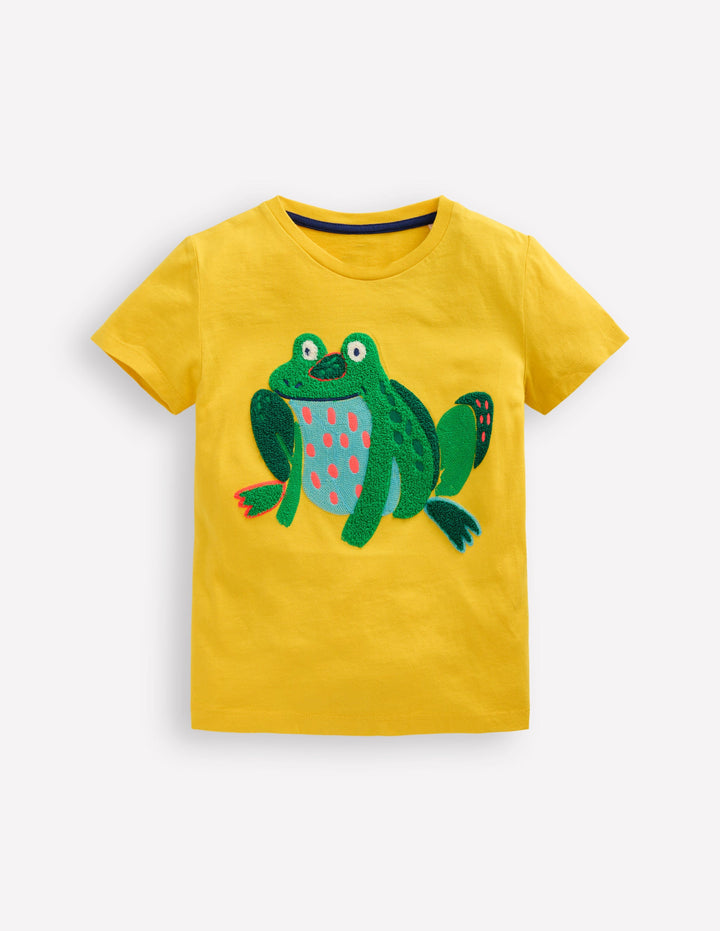 T-shirt manches courtes en bouclé-Grenouille jaune ananas