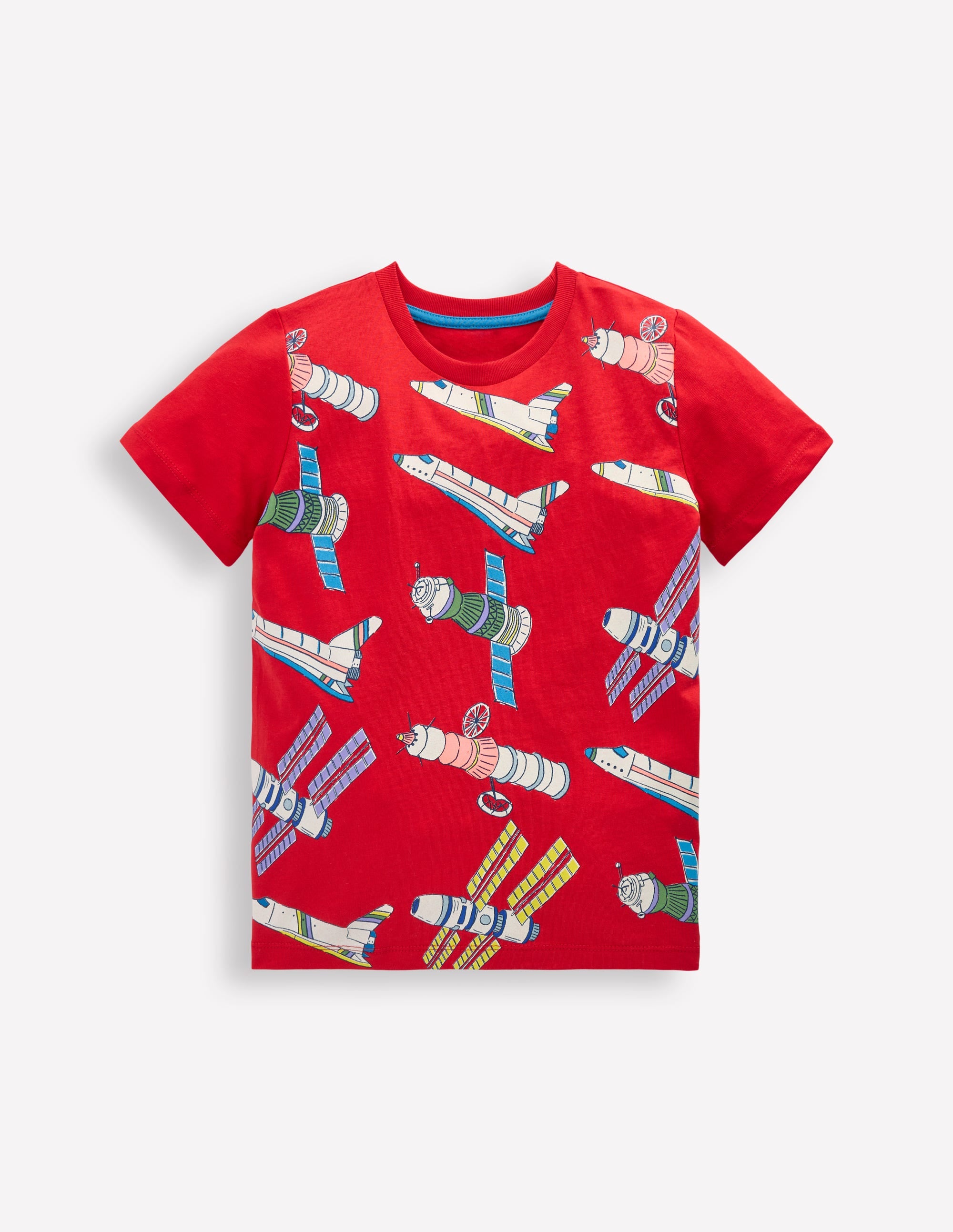 Im Dunkeln leuchtendes T-Shirt-Mohnblumenrot Satellit - Image 1