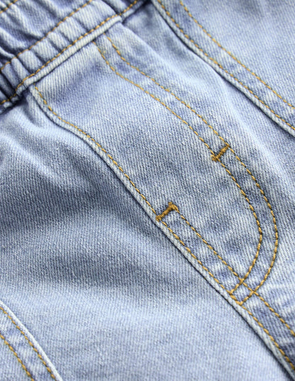Jeanshose zum Hineinschlüpfen-Helle Waschung-3
