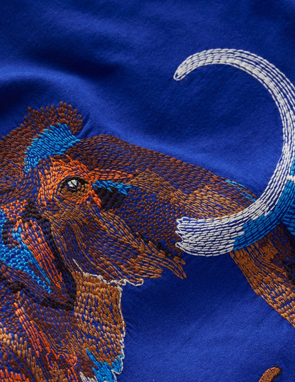 Langarmshirt mit Superstitch-Design-Saphirblau Mammut-3
