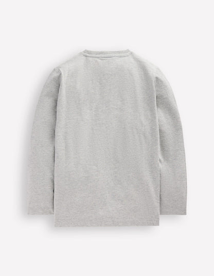 Langarmshirt aus Bouclé-Grau Meliert, Traktor-2