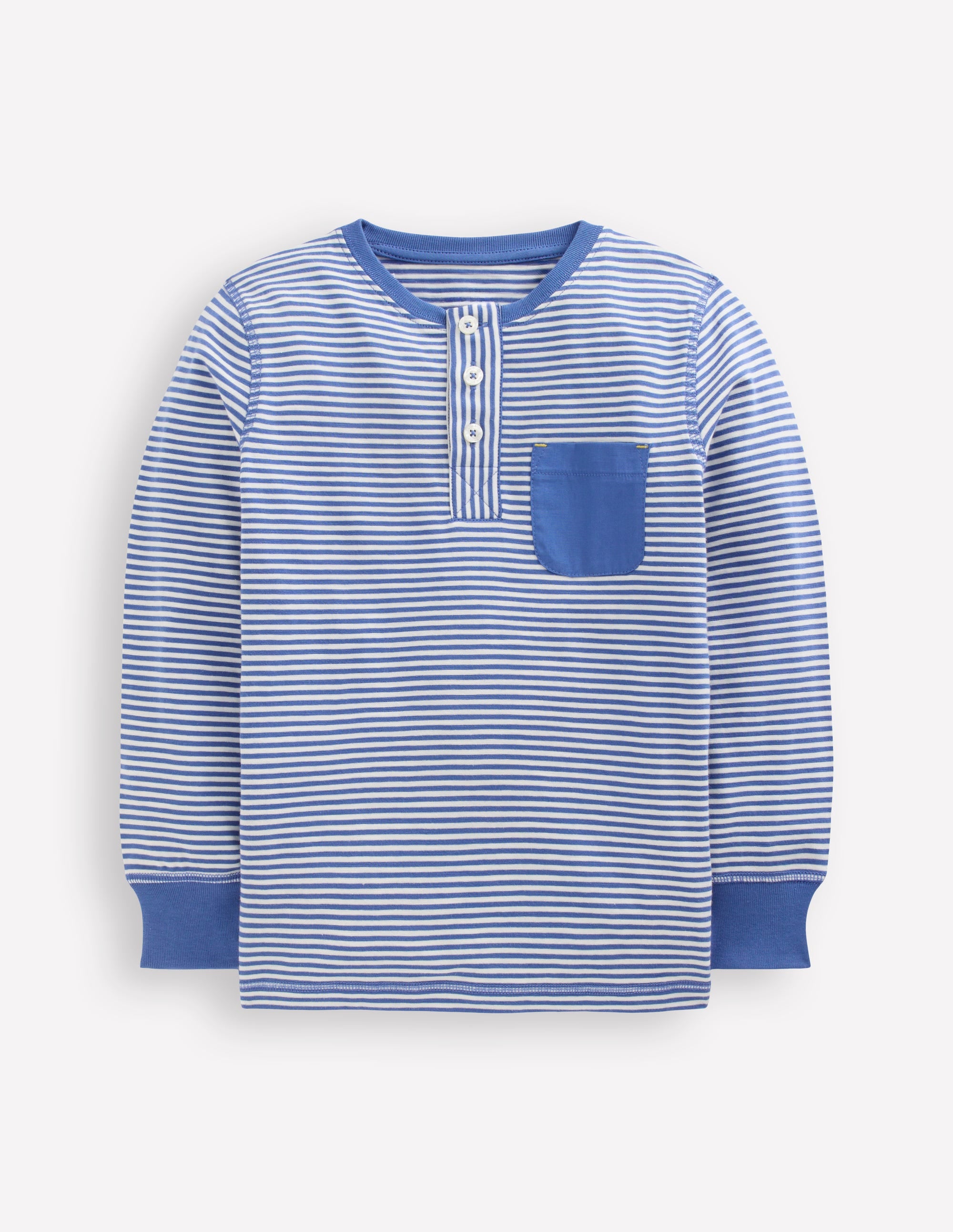 Henley-T-Shirt für den Alltag-Blauhäher Streifen - Image 1