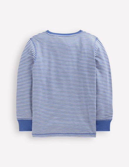 Everyday Henley T-shirt-Bluejay Stripe