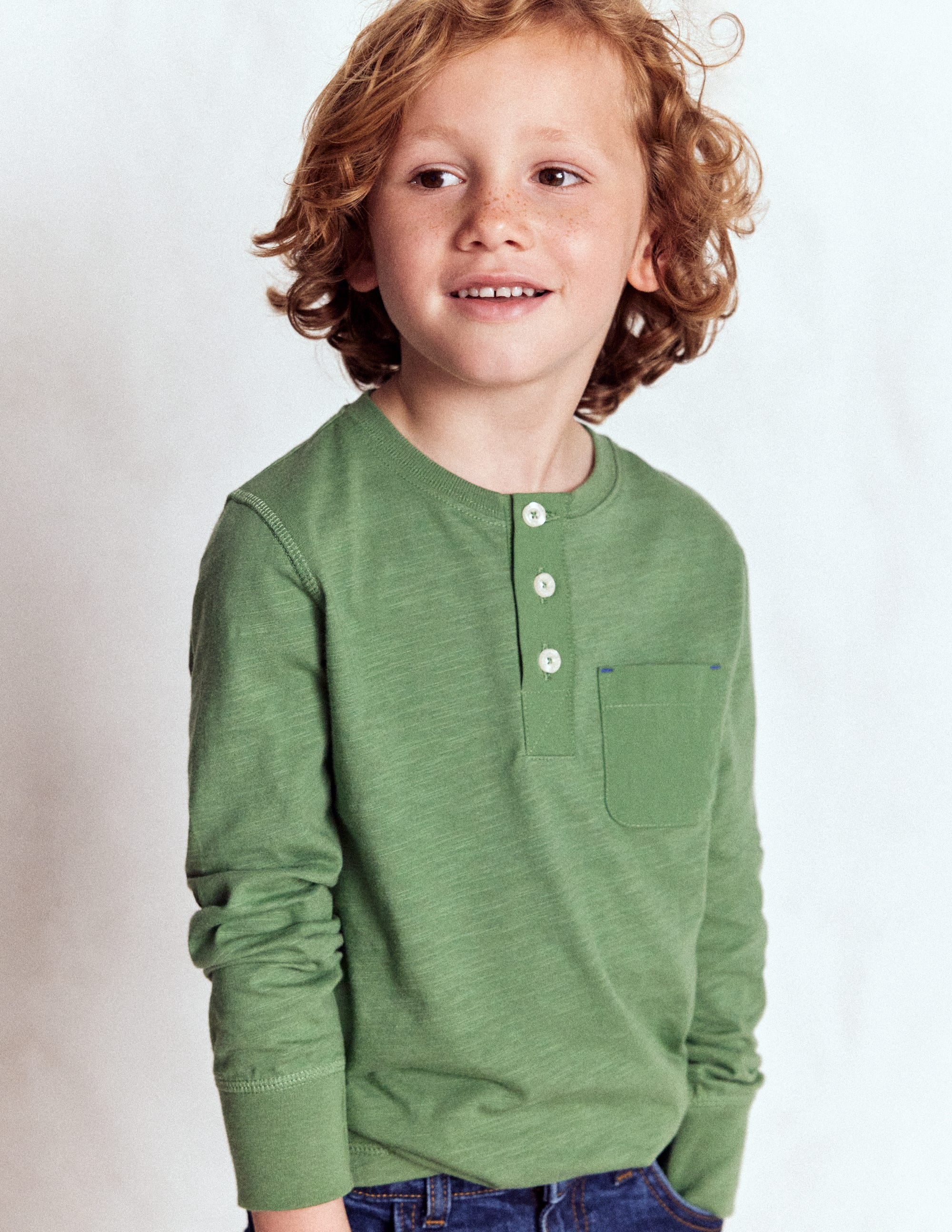 Henley-T-Shirt für den Alltag-Krötengrün - Image 1