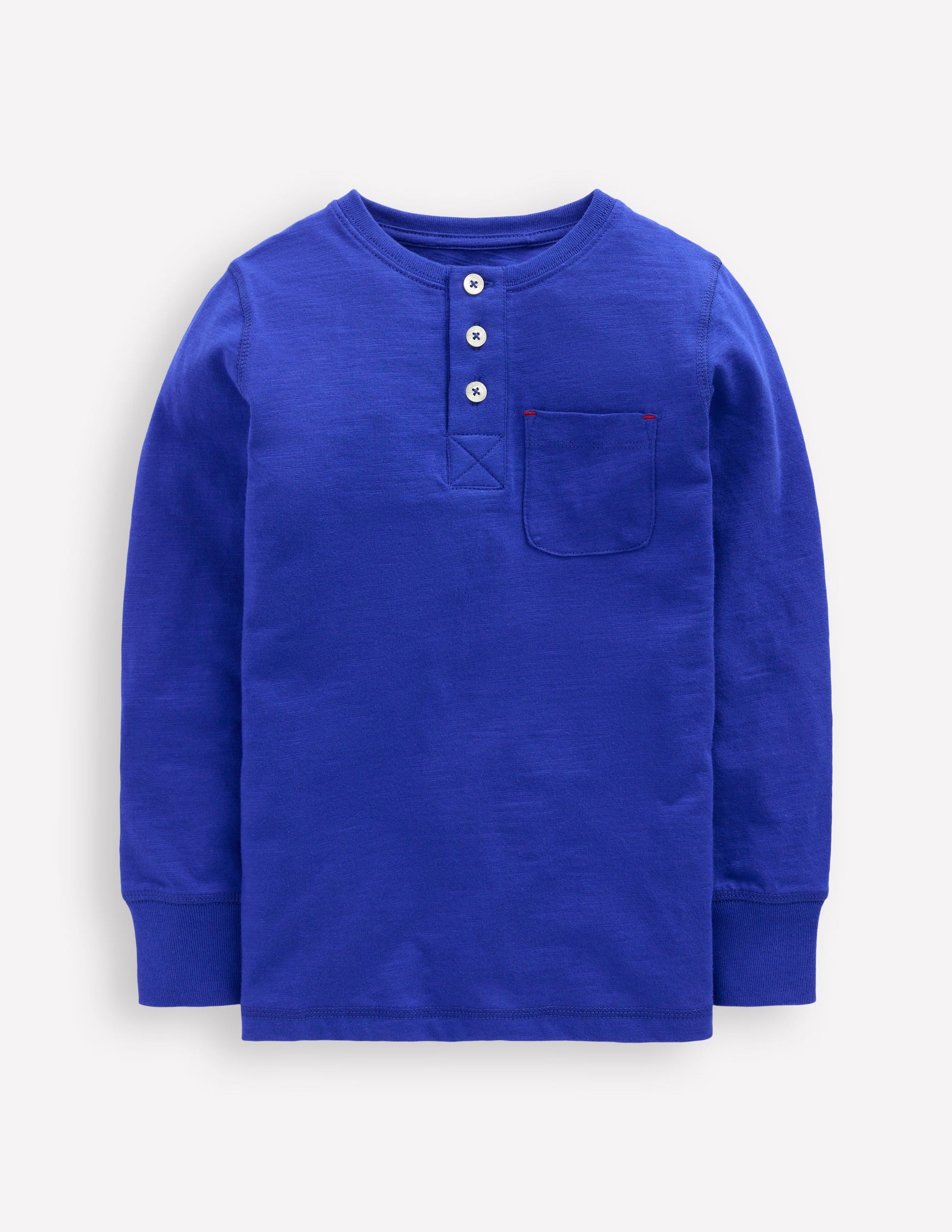 Henley-T-Shirt für den Alltag-Leuchtendes Blau-1