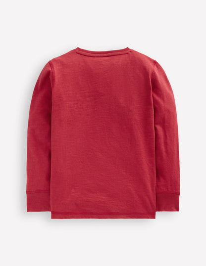 Henley-T-Shirt für den Alltag-Granatapfelrot-4