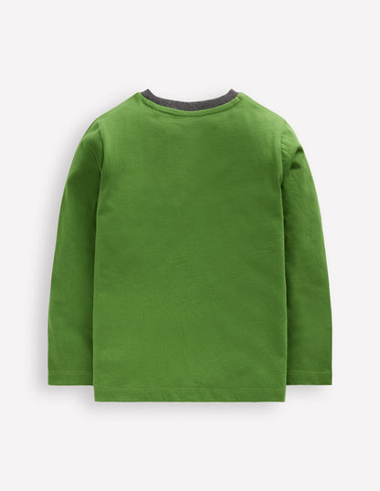 T-shirt à appliqué étoile-Étoile vert brocoli-5