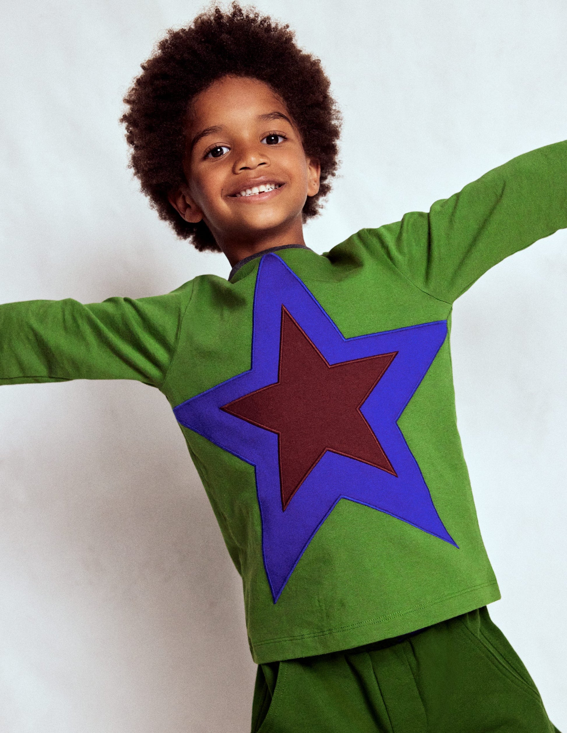 T-shirt à appliqué étoile-Étoile vert brocoli-1
