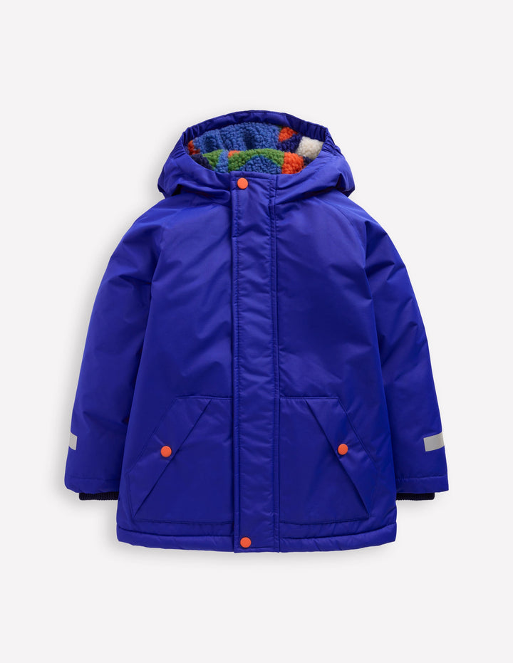 Anorak mit Teddyfellfutter-Blau