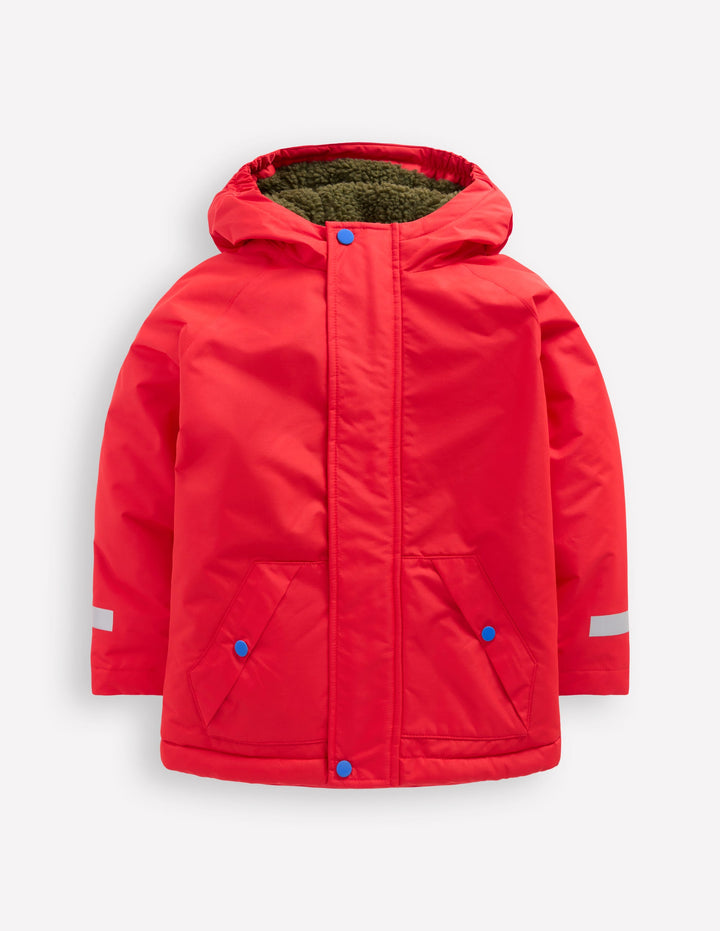 Anorak mit Teddyfellfutter-ROT