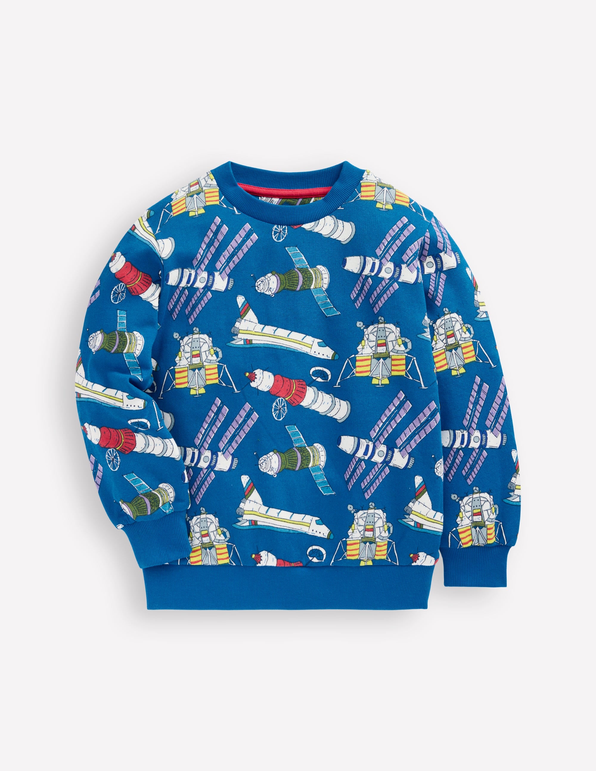 Bedrucktes Sweatshirt für den Alltag-Eisvogelblau Satelliten - Image 1