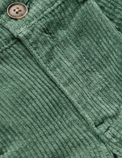 Hose mit Faltendetail vorn-Kiefergrün Cord-3