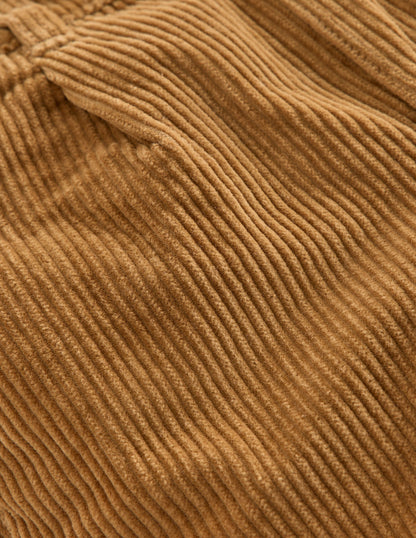 Hose mit Faltendetail vorn-Kamelbraun, Cord-4