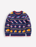 Fair-Isle-Pullover-Schuluniform-Navy, Weltraum