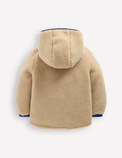Kuschelige Teddyfelljacke zum Wenden-Mazarinblau-2