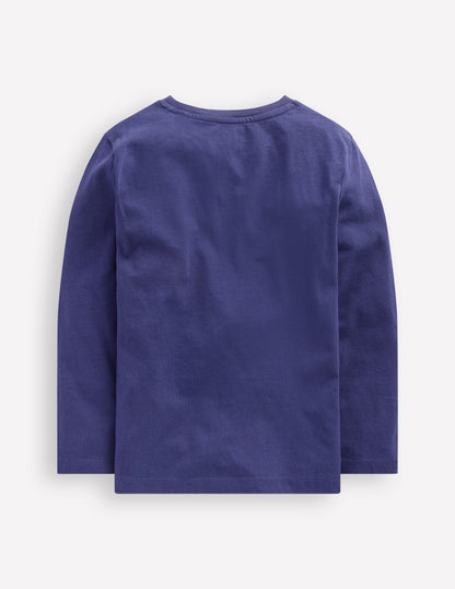 Langarmshirt mit Applikation und Reißverschlussdetail-Steuerbordblau Kessel-2