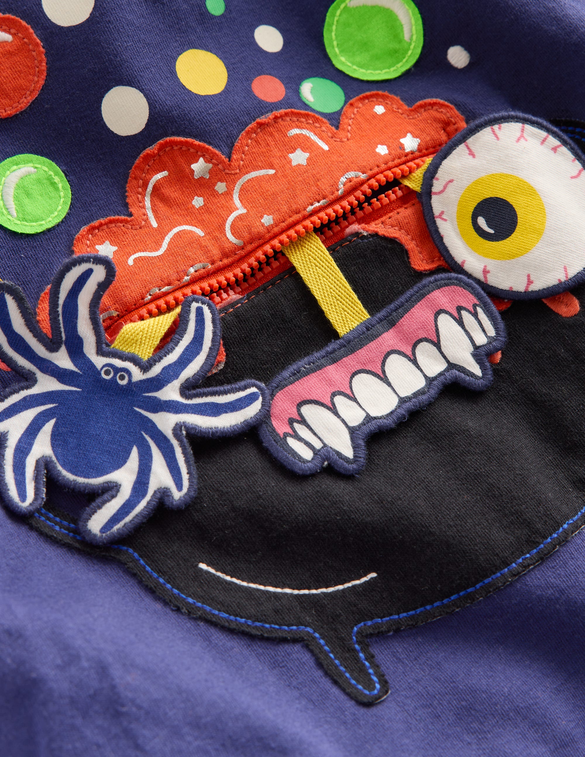 Langarmshirt mit Applikation und Reißverschlussdetail-Steuerbordblau Kessel - Image 3