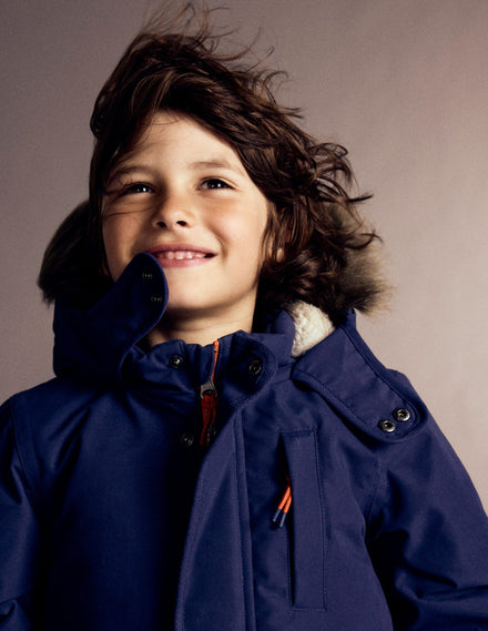 Wasserdichter Parka-Schuluniform-Marineblau