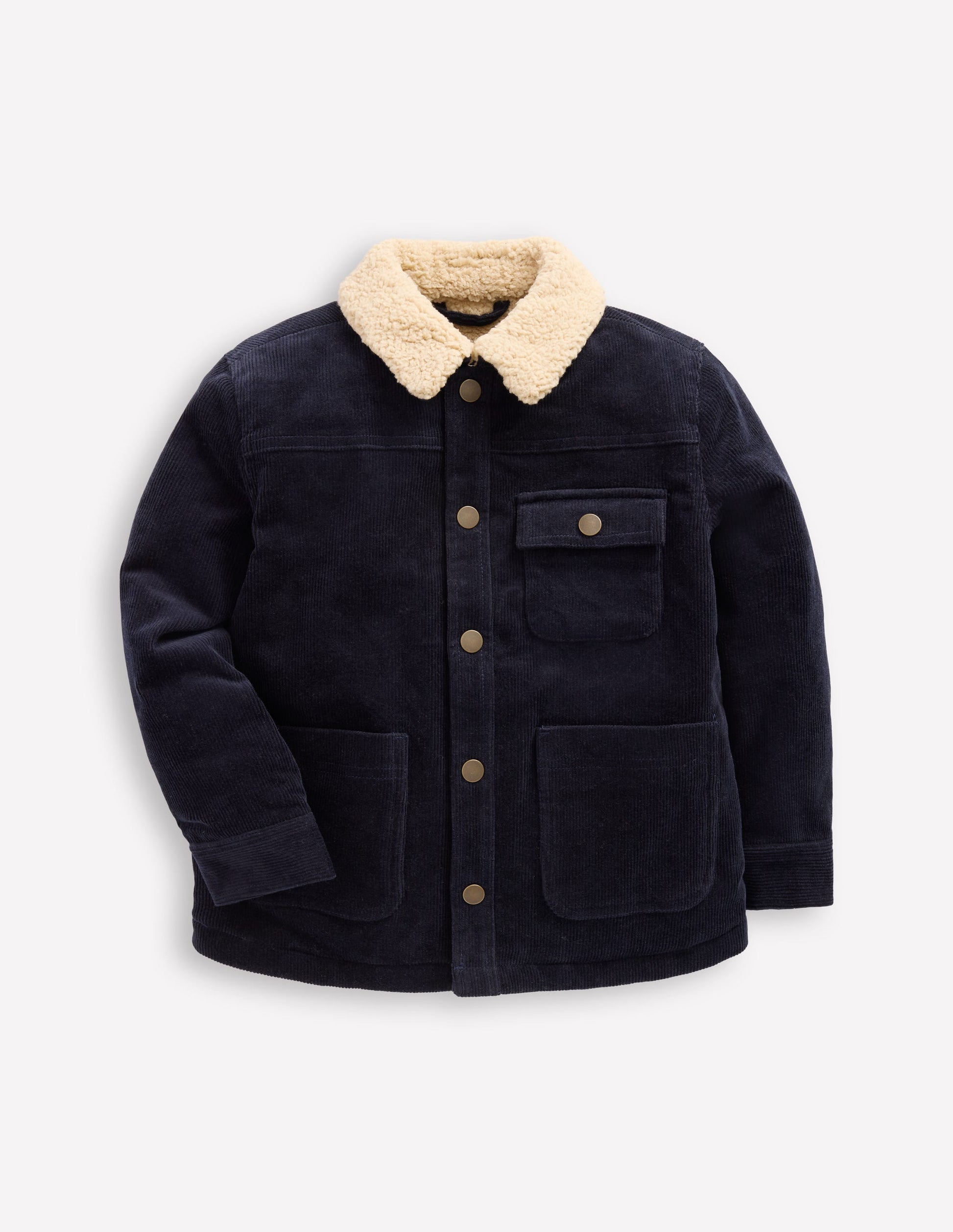 Cordjacke mit Teddyfellfutter-Schuluniform-Marineblau-1