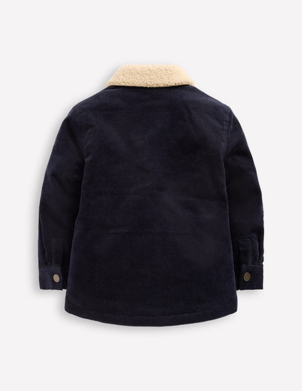 Cordjacke mit Teddyfellfutter-Schuluniform-Marineblau