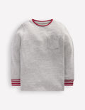 Kuscheliges, mittelschweres Langarmshirt-Grau Meliert
