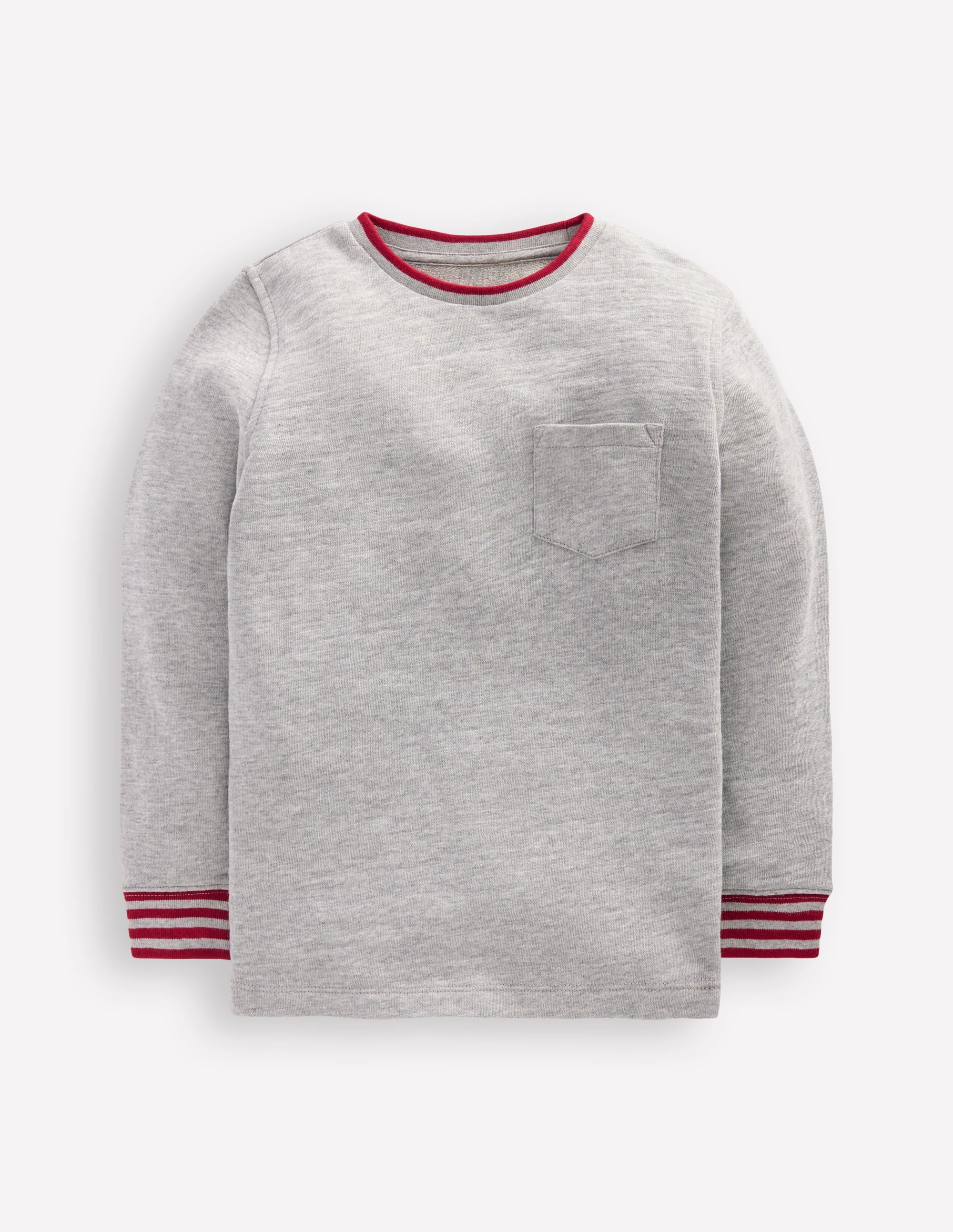 Kuscheliges, mittelschweres Langarmshirt-Grau Meliert - Image 1