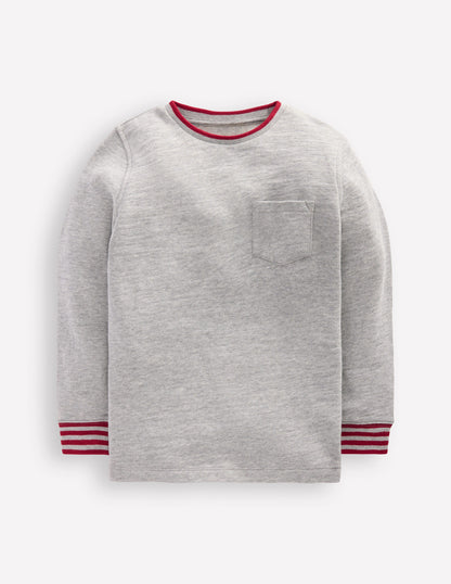 Kuscheliges, mittelschweres Langarmshirt-Grau Meliert-1