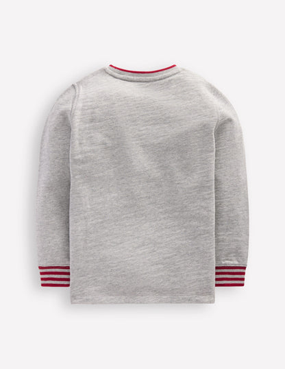 Kuscheliges, mittelschweres Langarmshirt-Grau Meliert-2