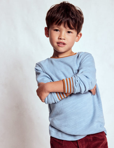 Cosy Mid-weight T-shirt-Glacier Blue