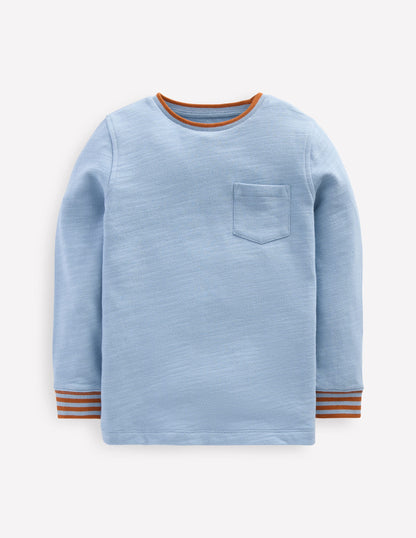 Kuscheliges, mittelschweres Langarmshirt-Gletscherblau-1
