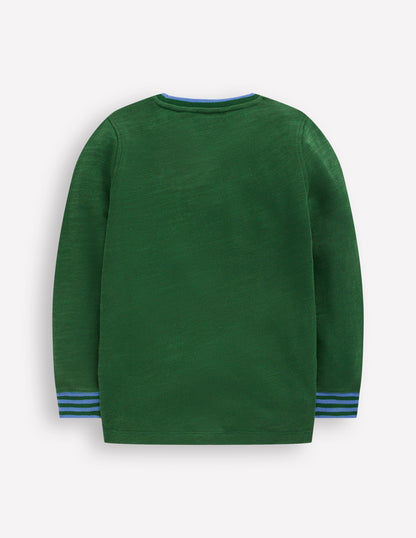 Kuscheliges, mittelschweres Langarmshirt-Kieferngrün-5